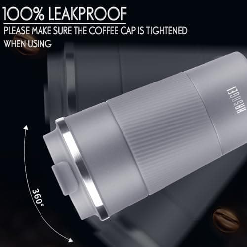 HASAGEI Travel Mug, Insulated Coffee Cup with Leakproof Lid - Vacuum Insulation Stainless Steel for Hot and Cold Water Coffee and Tea 510ml/380ml (Grey, 380ml) — view 5
