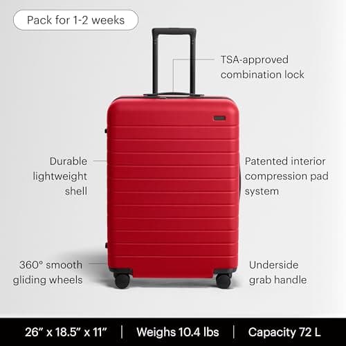Away Medium Checked Luggage, 26-inch Lightweight Hardside Spinner Suitcase — view 2