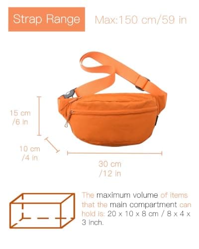 Bum Bag Women Crossbody Belt Bag, Water Resistant Nylon Sling Fanny Pack — view 5