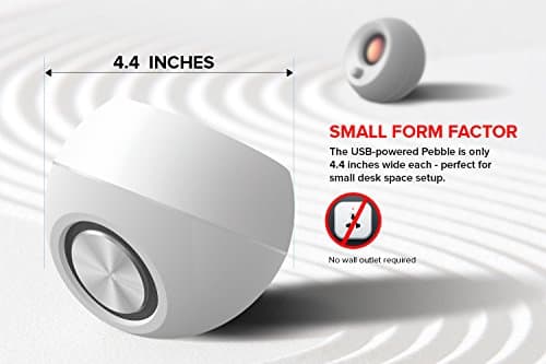 Creative Pebble Modern 2.0 USB powered Compact Speaker Sound System with Clear Sound for Computer, PC, Laptop, Mac - White — view 6