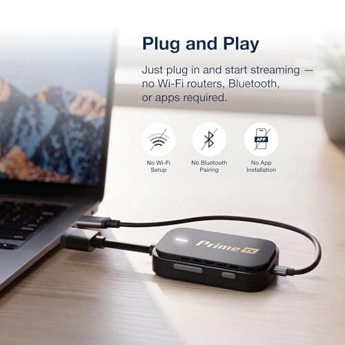 EZCast Pocket Prime Wireless HDMI Extender Kit – Dual Screen Streaming with 1 Transmitter & 2 Receivers, Plug & Play, 5GHz Wireless HDMI, 262FT Range, 1080P/60FPS for TV, Projector, Laptop & Gaming — view 2