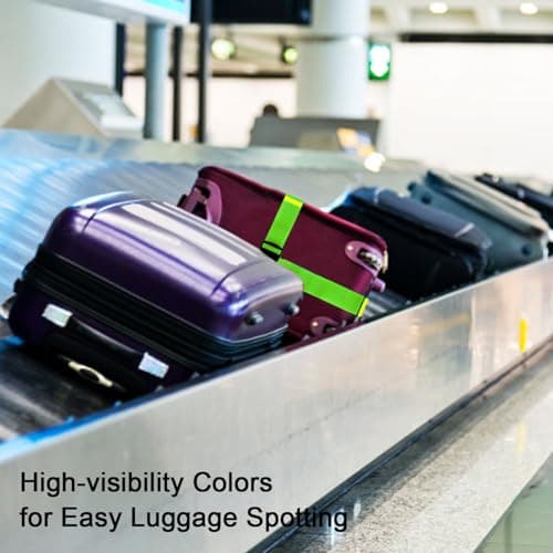 MOLHEM 4 Pcs Luggage Suitcase Straps Set, Thickened Reinforced Heavy Duty Luggage Straps, Adjustable Travelbelt Suitcase Straps (Green) — view 6