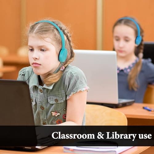 GEEKRIA 12 Pack Wired Classroom Headphones, Adjustable On-Ear Headsets for Students, School, Library, Computer Lab & Testing Centers, Bulk Pack (Circle Earcups) — view 6
