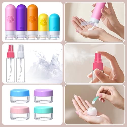 20 Pack Travel Bottles for Toiletries, TSA Approved Silicone Travel Size Toiletries, Travel Essentials Leak Proof Refillable Travel Containers — view 5