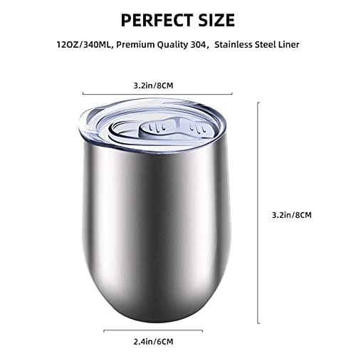 Reusable Coffee Cup, Insulated Travel Mug Vacuum Stainless Steel with Spill Proof Lid, Great for Hot & Cold Drinks - Coffee, Tea, Milk and Wine,12oz/340ml — view 2