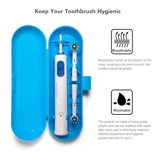 Electric Toothbrush Travel Case for Oral B & Philips Sonicare, Blue — view 4