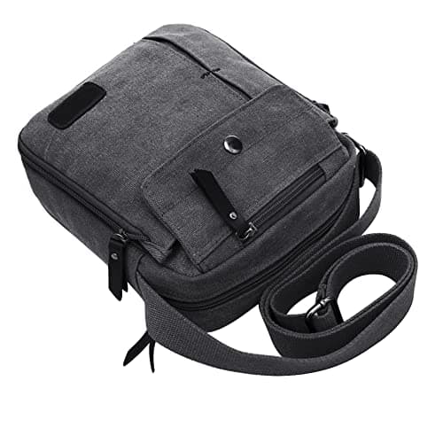 XGOPTS Mens Canvas Shoulder Bag Multi Pockets Messenger Bag 8 inch Small Sling Cross Body Chest Daypack Outdoor Sports Travel Organiser for Holiday Hiking Fishing Camping — view 5