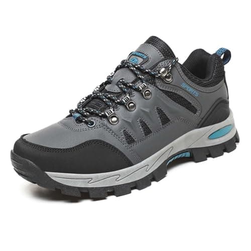 HYDLONGR Men's Women's Lightweight Waterproof Anti-Slip Hiking Shoes Travel Camping Shoes Walking Shoes Four Seasons Grey 10 UK