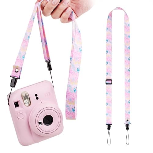 VOVMOEYA Camera Strap, Neck Strap, Lanyard Compatible With Fujifilm Instax Mini Sony ZV-E10 ZV-1 ZV-1F Vlogging Canon R50 M50 Nikon DSLR - Pink