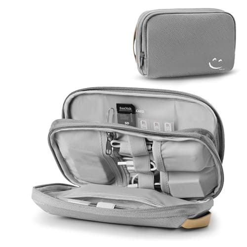OrgaWise Cable Organiser Bag, Electronic Organizer Travel Case, Water Resistant Travel Accessories Bag Tech Pouch for Charger Adapter Power Bank Hard Drive(Grey)