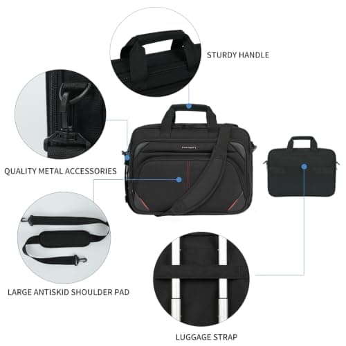KROSER Laptop Bag 15.6 Inch Water Repellent Briefcase Computer Laptop Case Shoulder Bag Bussiness Carrying Handbag Laptop Briefcase Sleeve for Women/Men, Grey — view 6
