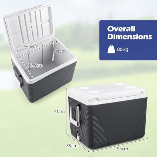 COSTWAY 12L/16L/21L/41L Insulated Cool Box (Black, 56 x 39 x 41 cm) — view 6