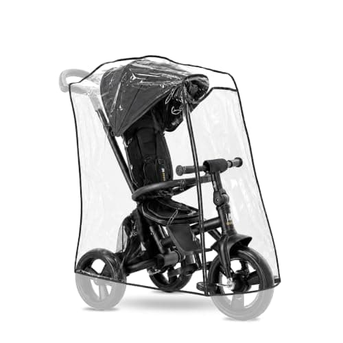 Deryan Universal Rain Cover for Tricycles, Protects Against Rain and Wind, Rain Cover for Children's Tricycles, Travel Weather Protection, Windproof and Waterproof, Transparent — view 2