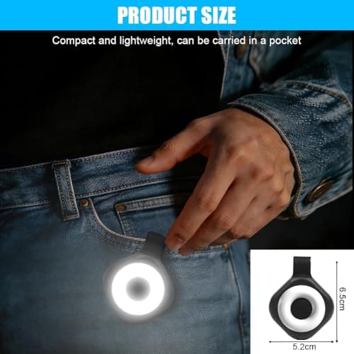 ABOHU LED Clip On Running Lights for Night Safety, USB Rechargeable Magnetic Badge Light with 6 Brightness & 3 Color Modes, Super Bright Hands-Free Flashlight for Runners, Hiking, Camping, Dog Walking — view 4