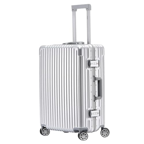 Flight Knight Premium Travel Suitcase - 8 Spinner Wheels - Built-in TSA Lock Lightweight Aluminium Frame, ABS Hard Shell Carry on Check in Luggage Highly Durable - Approved for Over 100 Airlines