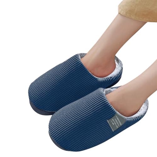Cotton Slippers Spa Travel Slippers, Solid Color Warm Fluffy Comfortable Lightweight Home Soft with Anti-Slip Sole Autumn Winter House Classic Ankle Thickened Guest Breathable Shoes for Womens Couple — view 2