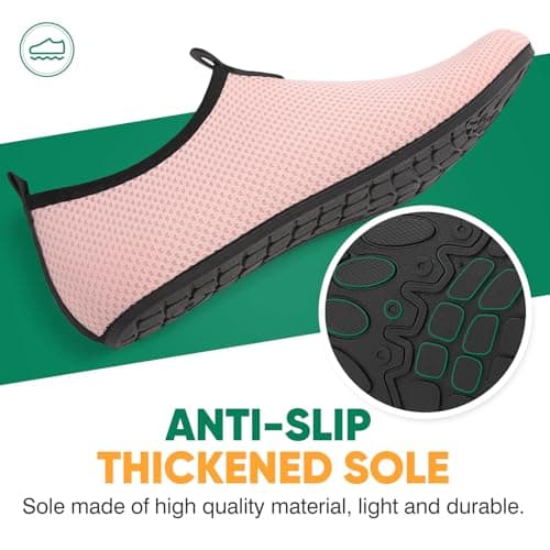 gitzing Water Shoes for Women Men Beach Quick-Dry Swim Aqua Socks Breathable Barefoot Shoes for Beach Surfing Driving Pool Yoga Travel(Pink,39 EU/6 UK) — view 5