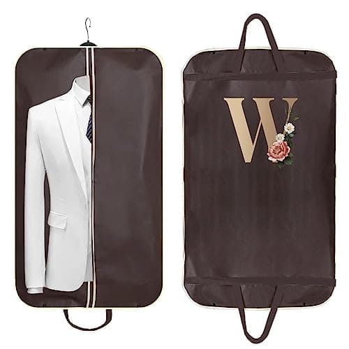 Zip Up Hanging Suit Dress Coat Garment Bag Clothes Cover DustProof Storage Suit Carrier Protector Bags, (gold W)