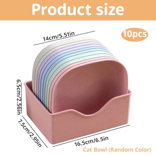 Cat Bowls 10 Pack Whisker Friendly Cat Dishes and Bowls, Shallow Cat Food Bowls for Organised Feeding, Cat Dishes and Pet Bowls for Multiple Cats — view 2