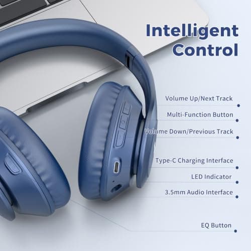 Uliptz Wireless Headphones Over Ear, 65 Hrs Playtime Bluetooth Headphones — view 6