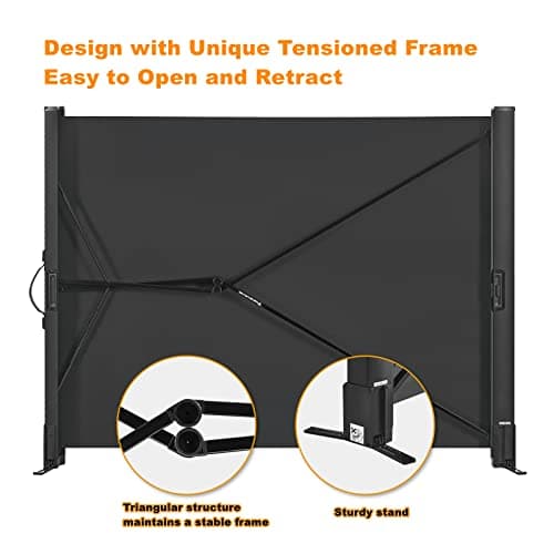 Portable Projector Screen with Stand, 50 Inch 4:3, Outdoor Projector Screen, Lightweight and Retractable, 1.2 High Gain Wrinkle-free Projection Screens, For Home Cinema, Meeting Presentation. — view 2