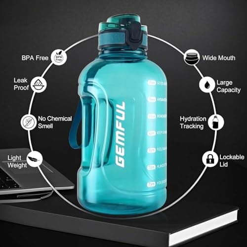 GEMFUL 2L Motivational Water Bottle Time Marker Jug for Gym — view 4