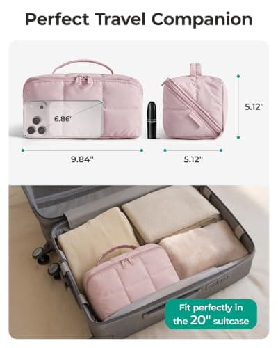 BAGSMART Travel Makeup Bag, Flat Lay Make up Bags for Women — view 6