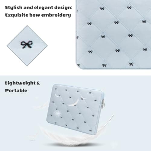 JoJoar 15-16 Inch Lightweight Bow Puffy Laptop Sleeve Case Laptop Bag Girl — view 5