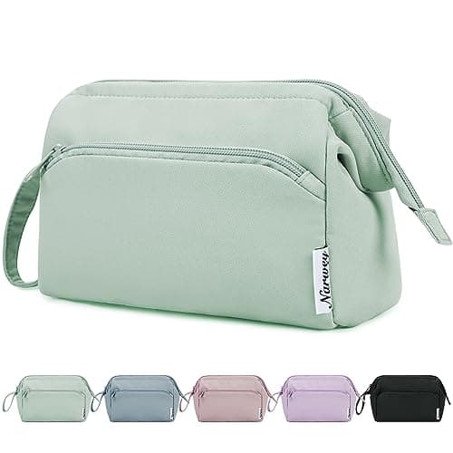 Narwey Makeup Bag, Travel Toiletry Bag, Wide-Open Wash Bag for Women