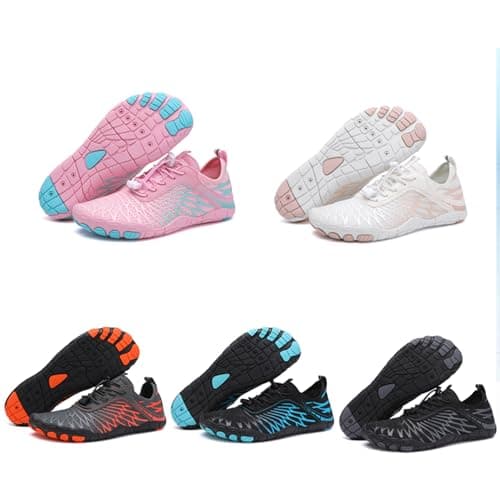Barefoot Shoes Mens Womens Wide Toe Water Shoes Trail Running Trainers Lightweight Workout Shoes for Hiking Fitness Walking Unisex,Black Orange 9UK — view 6