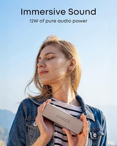 Anker soundcore 2 Portable Bluetooth Speaker, 12W Stereo, Pink and Brown — view 5