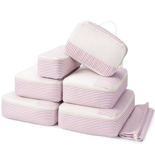 Narwey 7 Set Packing Cubes for Suitcases, Travel Organiser Bags for Luggage