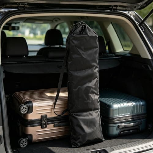 Vaguelly 2pcs Black Nylon Camping Storage Bags for Tables and Yoga Mat — view 6
