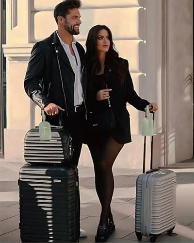 GroomBrideGifts Mr and Mrs Luggage Tags, Bridal Shower Gift, Honeymoon Travel Essentials, B Wife & Hubby, 4 * 3 — view 6