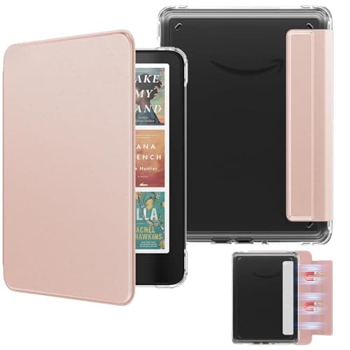 MoKo Magnetic Case for 7" Kindle Paperwhite 12th Gen& Colorsoft, Rose Gold