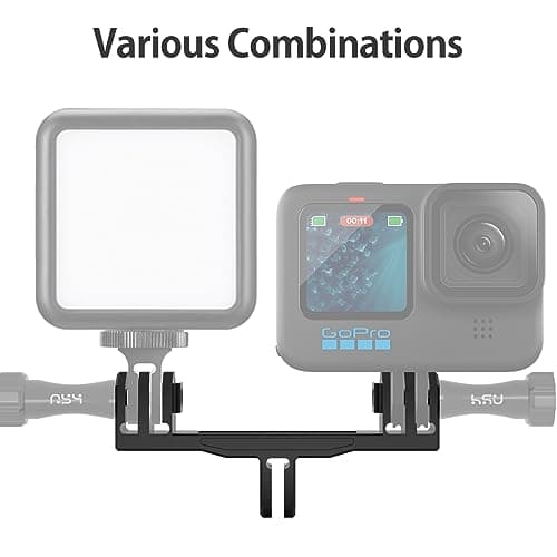 HSU Aluminium Alloy Twin Dual Mount Adapter for GoPro Action Cameras(90mm) — view 3