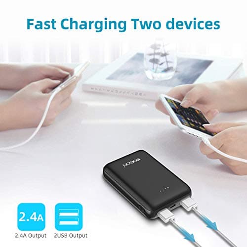 YOBON Power Bank 10000mAh Pocket Size Portable Charger Ultra Slim Mini External Battery Mobile Power Pack 2 Outputs for iPhone iPad Samsung Huawei Smart Phones Nintendo Switch Tablets and More — view 6