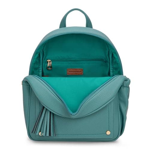 Montana West Medium Backpack Purse for Women Anti Theft Backpack with Secured Zipper & Tassel, Mini Turquoise, M — view 6
