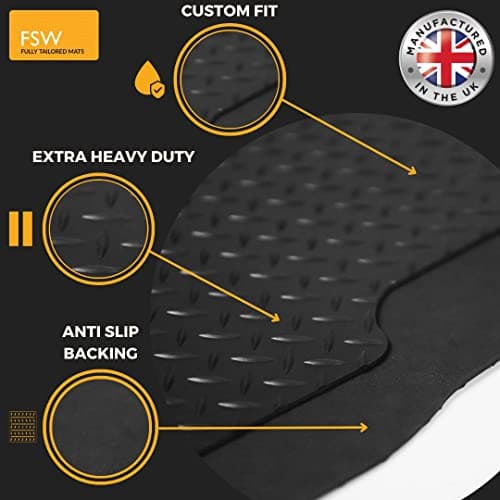 FSW Car Mats Fits Lexus ES 2019-Onwards, 5mm Rubber, Black, 4 Piece — view 6