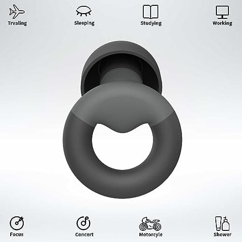 JUSTRVN Ear Plugs for Sleeping, 2 Pairs of Reusable Earplugs for Noise Reduction 25dB-30dB with 8 Ear Tips, Soft Hearing Protection EarPlugs for Concert,Noise Sensitivity, Study & Work — view 2