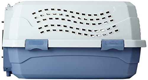 Amazon Basics Hard-Sided Cat Carrier, Two-Door Top-Load Pet Dog/Cat Travel Box Carrier, Blue, 48.3 L x 32 B x 25.4 H cm — view 4