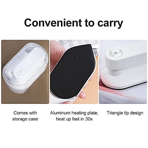 Portable Cordless Iron Rechargeable 30 Second Fast Heating Touch Up Ironing for Home Travel White ABS Aluminum 141 x 71 x 71 mm 1 Unit — view 4