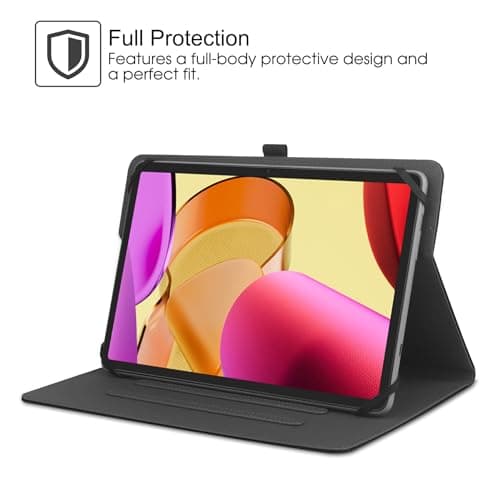 HGWALP Universal 9",9.7",10.1",10.2",10.5",10.9",11" Tablet Case,Protective Cover Stand Folio Case for 9-11 Inch Tablet,Tablet Case Cover with Pen Holder for iPad, Samsung, Other Tablet-BK — view 2