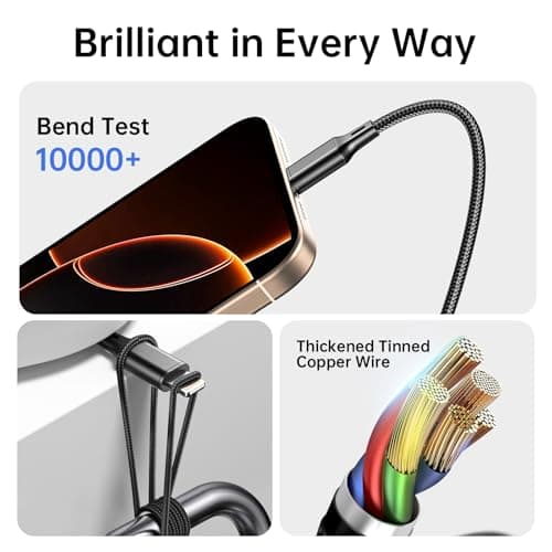 Multi Charging Cable 2Pack 6.6FT/2M,3 in 1 Charging Cord for iPhone,Samsung — view 5
