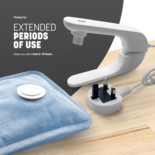 KEPLIN Rechargeable Electric Hot Water Bottle Soft & Cosy Bed, Hand & Body Warmer - Fast Heating, Auto-Shut Off Function, Over-Heat Protection & No Refill Heat Pad - 1 Year Warranty (Blue) — view 3