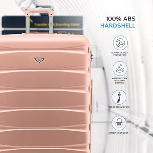 Flight Knight Lightweight 4 Wheel ABS Hard Case Small Suitcase Approved for Over 100 Airlines Including easyJet, British Airways, Ryanair, Jet2, Emirates & Many More - Carry On 55x35x20cm — view 4