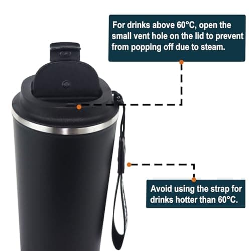 GLEKGLEK Insulated Coffee Mug 500ml, Leakproof, Strap — view 3