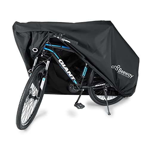 BEEWAY Bike Cover, Waterproof Bicycle Cover Indoor Outdoor Storage - 210T Nylon with Pu Coating, Safty Straps, Lock-holes, Fits for Most Bikes up to 29" — view 2