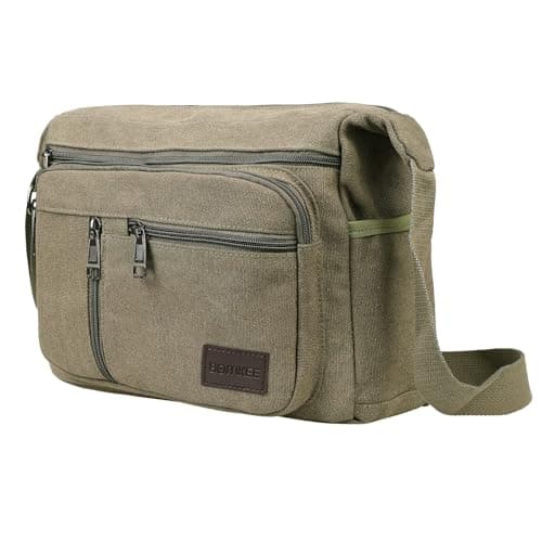 BOMKEE Canvas Crossbody Messenger Bags Vintage Shoulder Satchel Bag