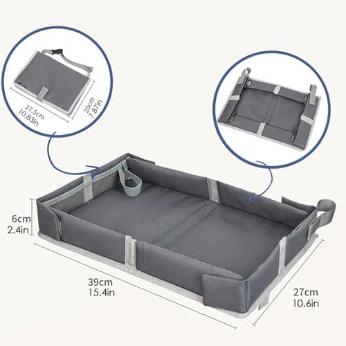 Kids Airplane Tray Table Cover- Portable Toddler Travel Table Tray With Pockets, Foldable Play Space Compact Flying Supplies Snack Desk Children Travel E-ssential Must-Haves For Preschool Vacation — view 5
